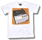 View Item Retro 60's 70's Mono Record Player T Shirt White 